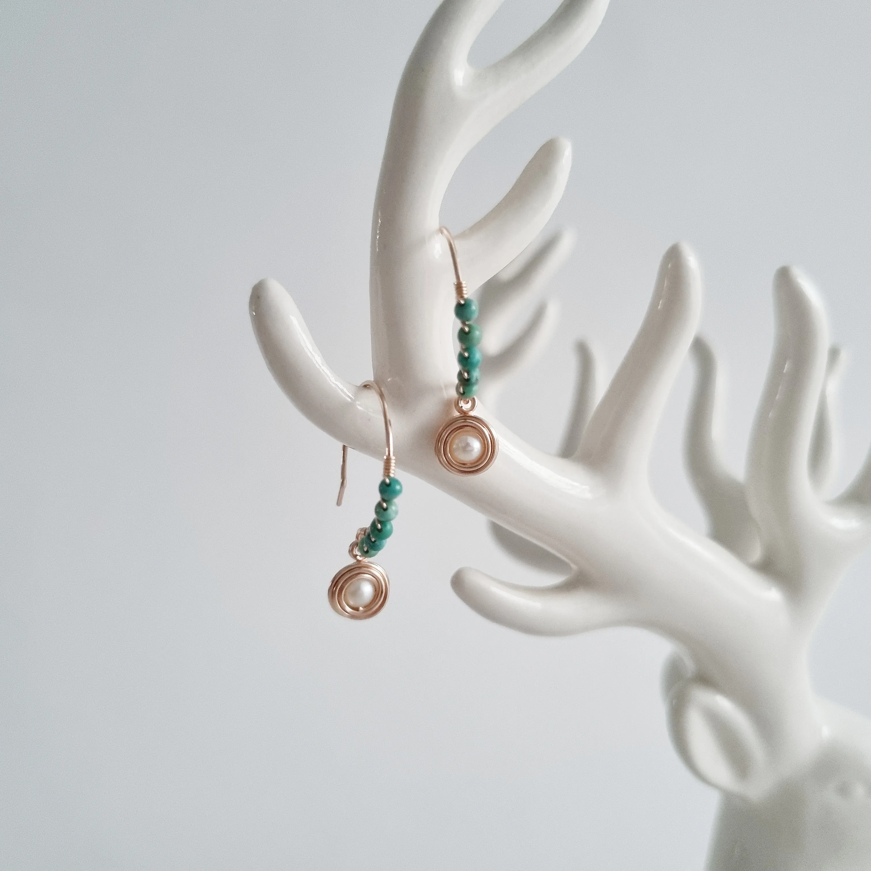 Brielle Earrings / Pearl | Turquoise