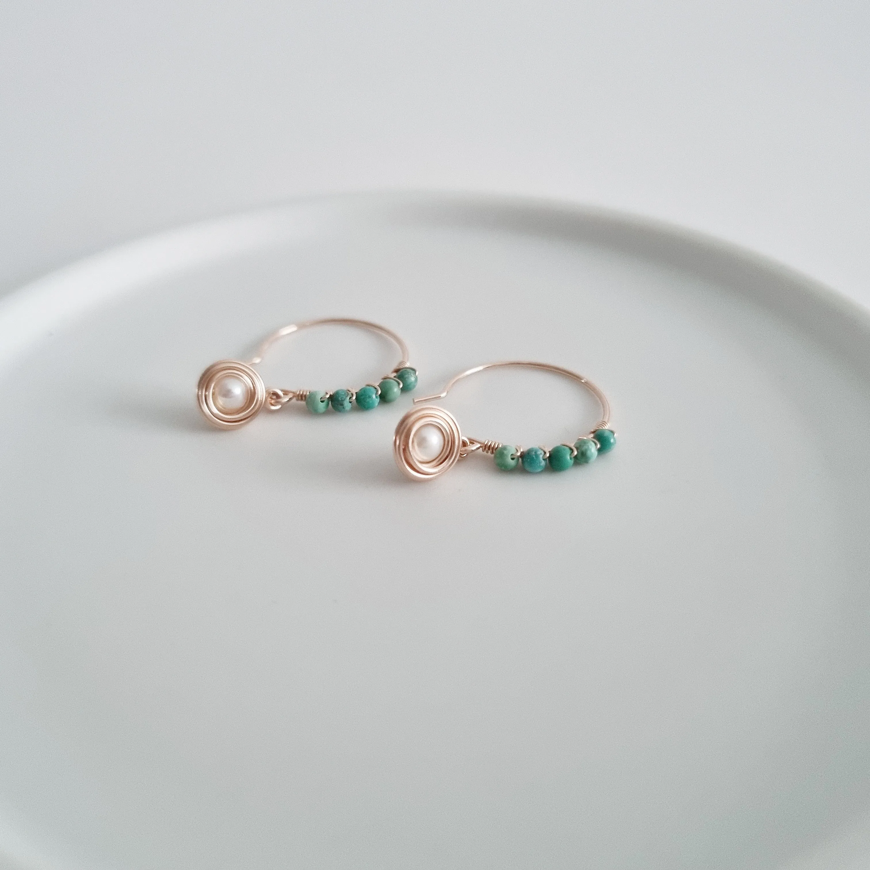 Brielle Earrings / Pearl | Turquoise