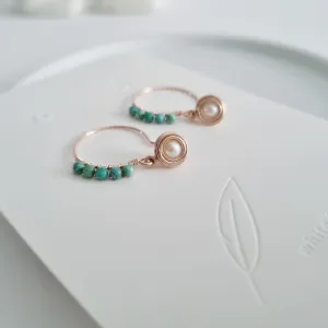 Brielle Earrings / Pearl | Turquoise