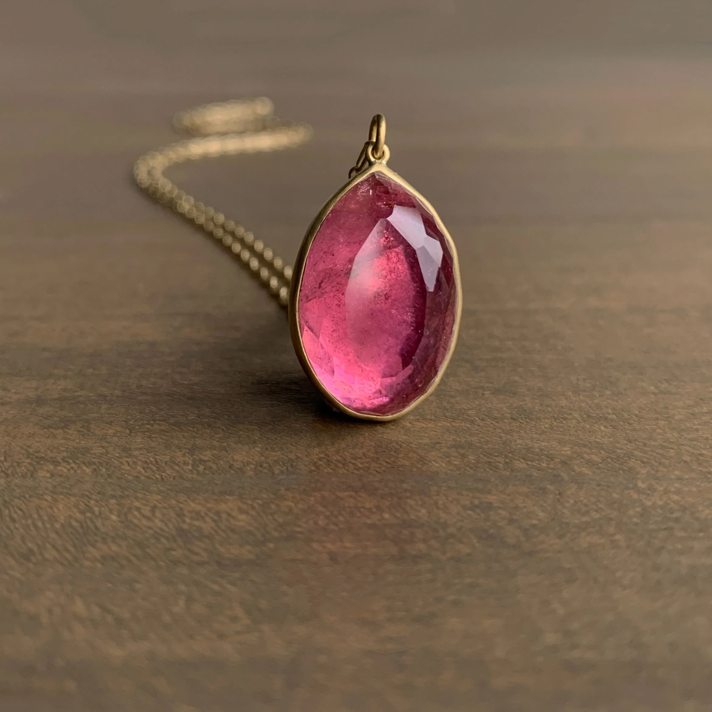 Bubblegum Pink Tourmaline Teardrop Pendant