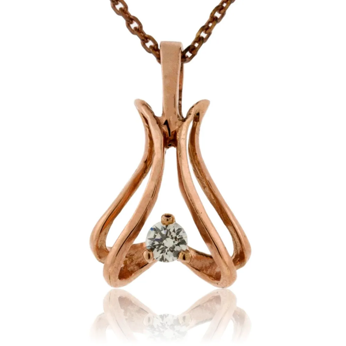 Caged Diamond Pendant