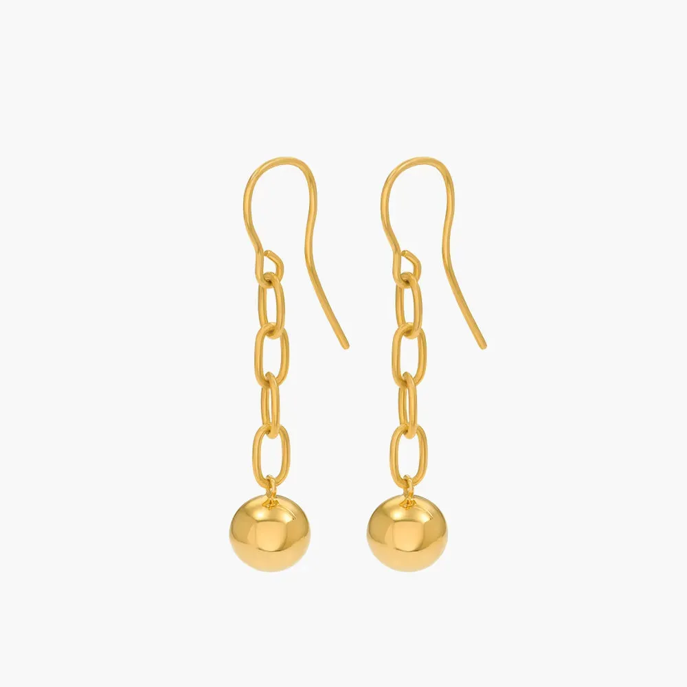 ChainReaction Drop Earrings in 14K Gold over Sterling Silver