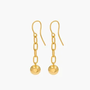 ChainReaction Drop Earrings in 14K Gold over Sterling Silver