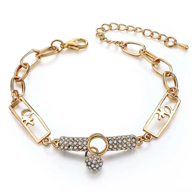 CHICVIE Charm Bracelets & Bangles with Stones Gold color Bracelet Femme for Women Jewelry SBR140192