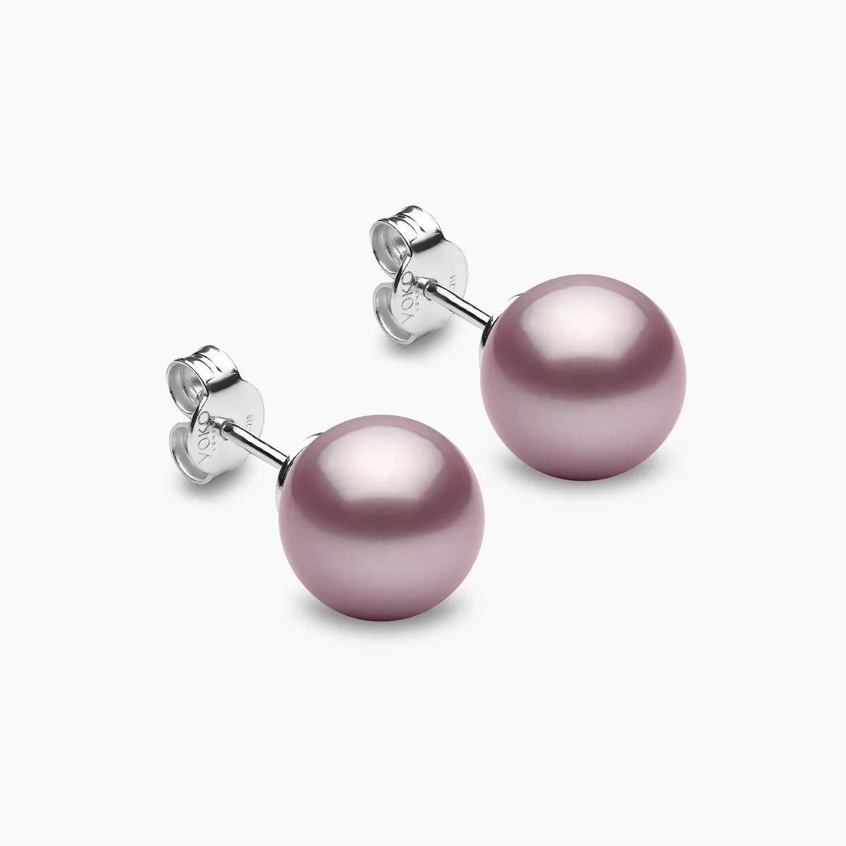 Classic 18K Gold Large Pink Freshwater Pearl Stud Earrings