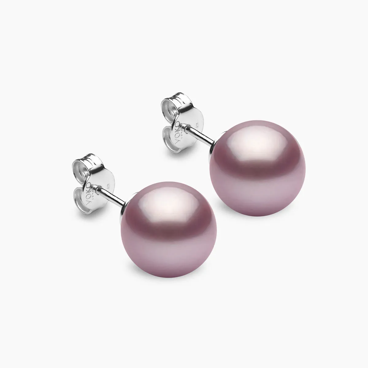 Classic 18K Gold Large Pink Freshwater Pearl Stud Earrings