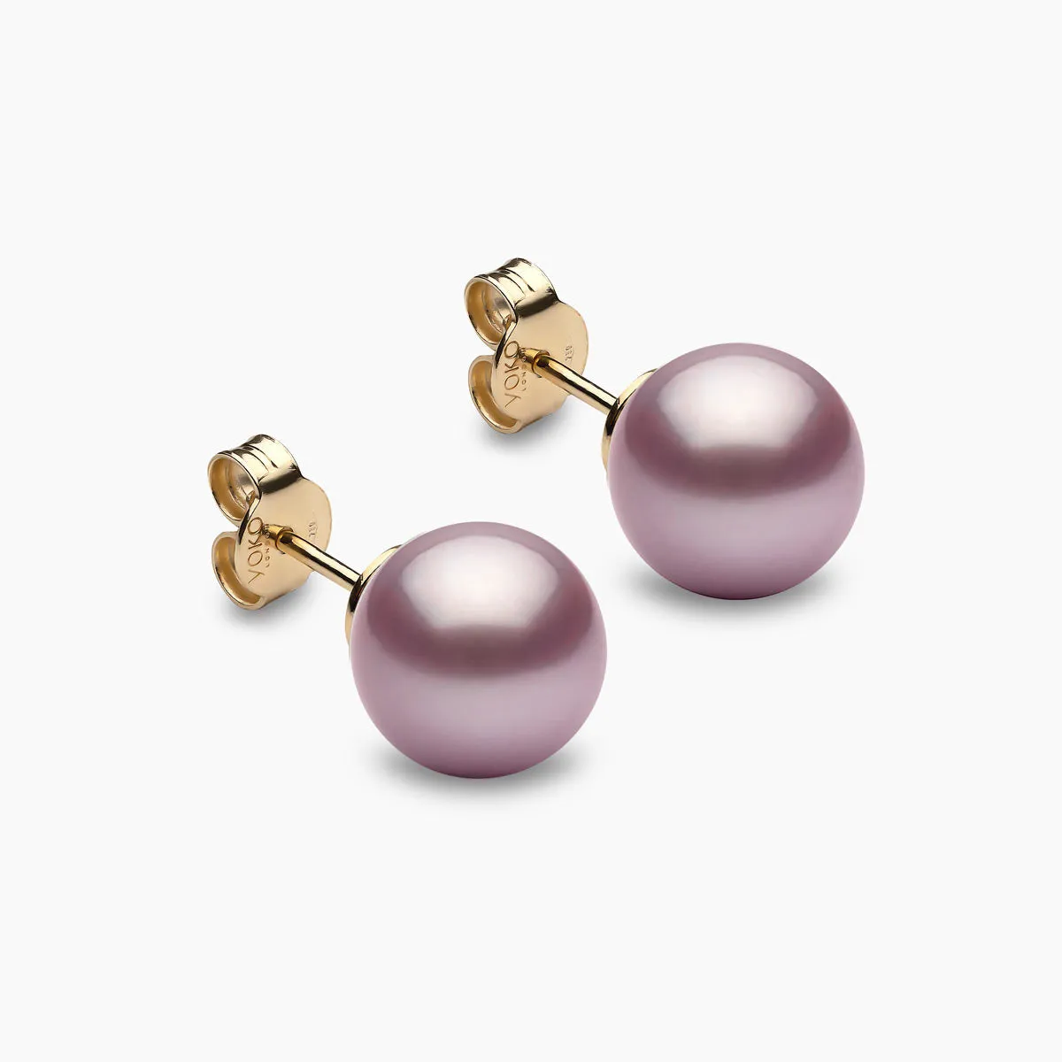 Classic 18K Gold Large Pink Freshwater Pearl Stud Earrings