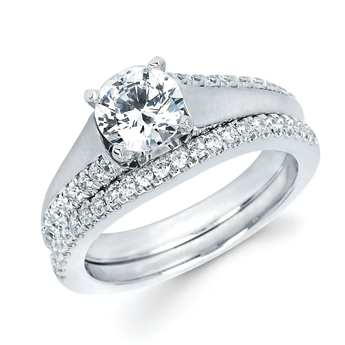 Classic Bridal: 1/5 Ctw. Diamond Semi for 1 Ct. Center Diamond in 14K Gold