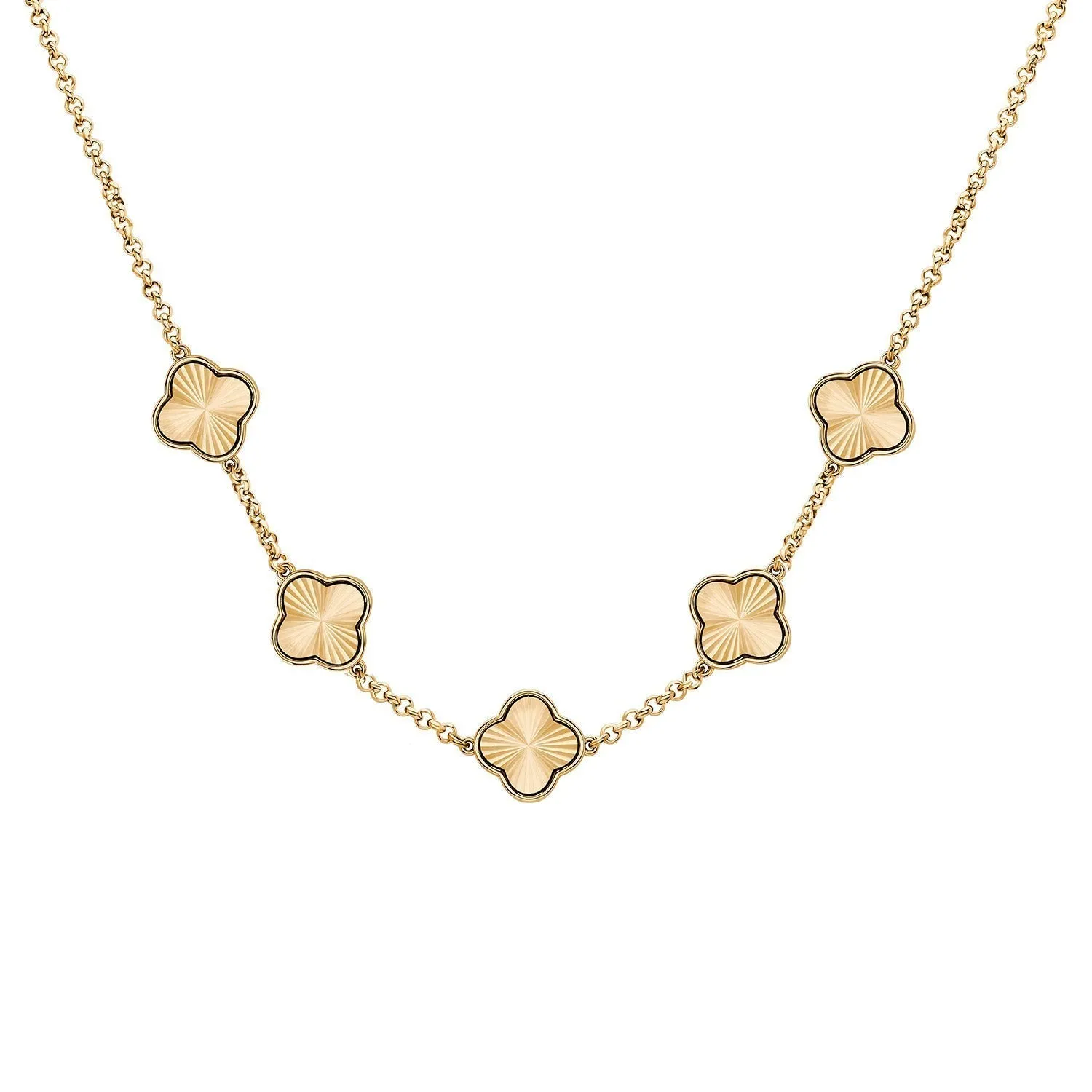 Clover Custom Name Necklace (Gold)