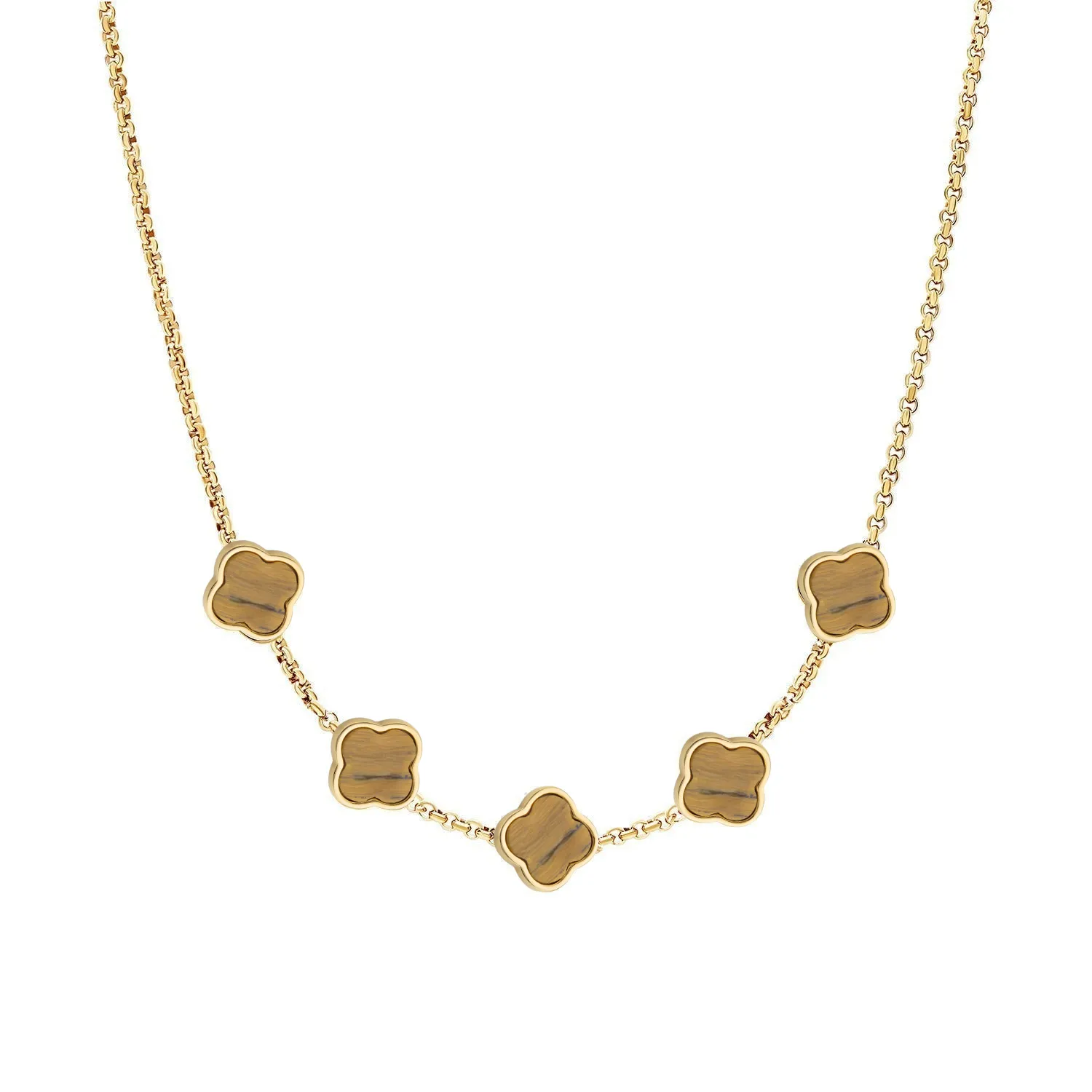 Clover Custom Name Necklace (Gold)