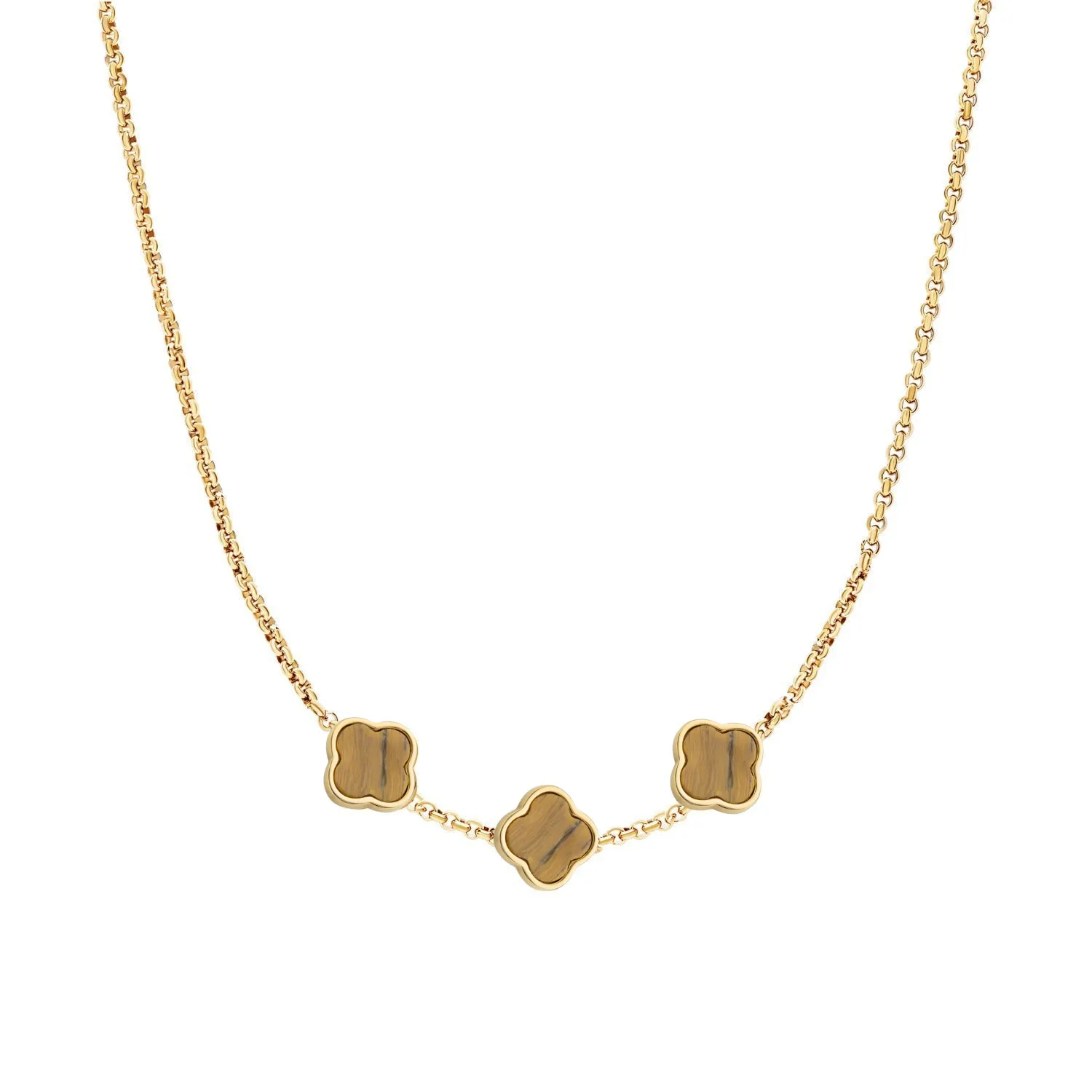 Clover Custom Name Necklace (Gold)