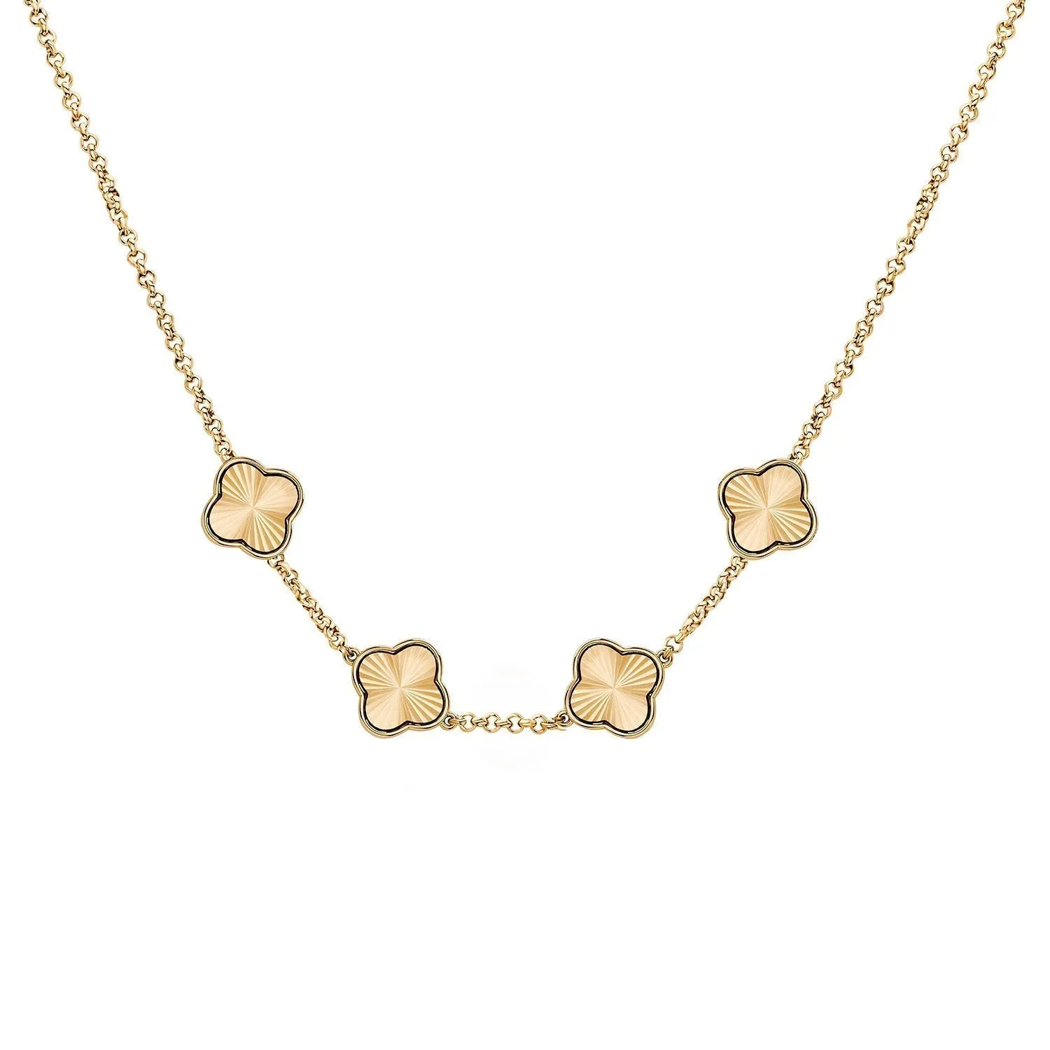 Clover Custom Name Necklace (Gold)