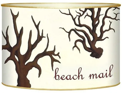 Coral Branch Decoupage Beach Mail Organizer