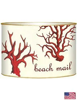 Coral Branch Decoupage Beach Mail Organizer