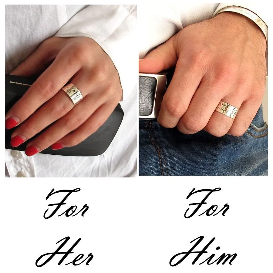 Custom text ring - Personalized Sterling Silver Ring