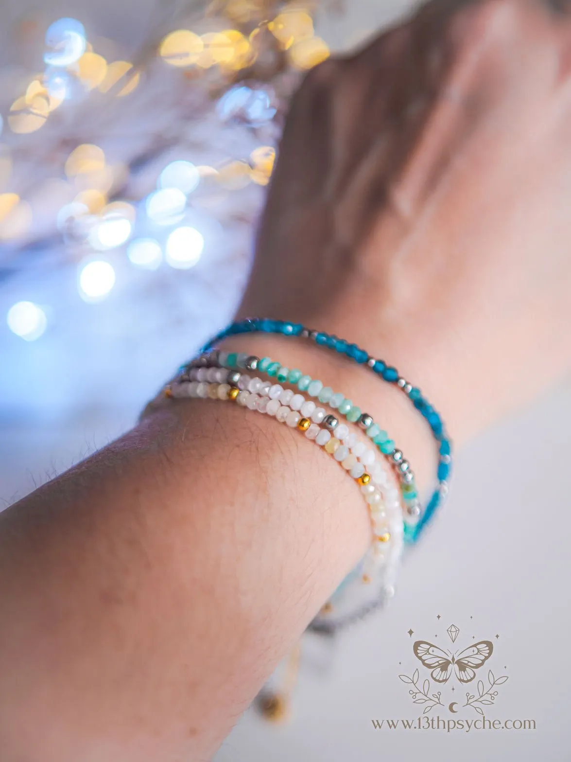 Dainty faceted Amazonite gemstone bracelet