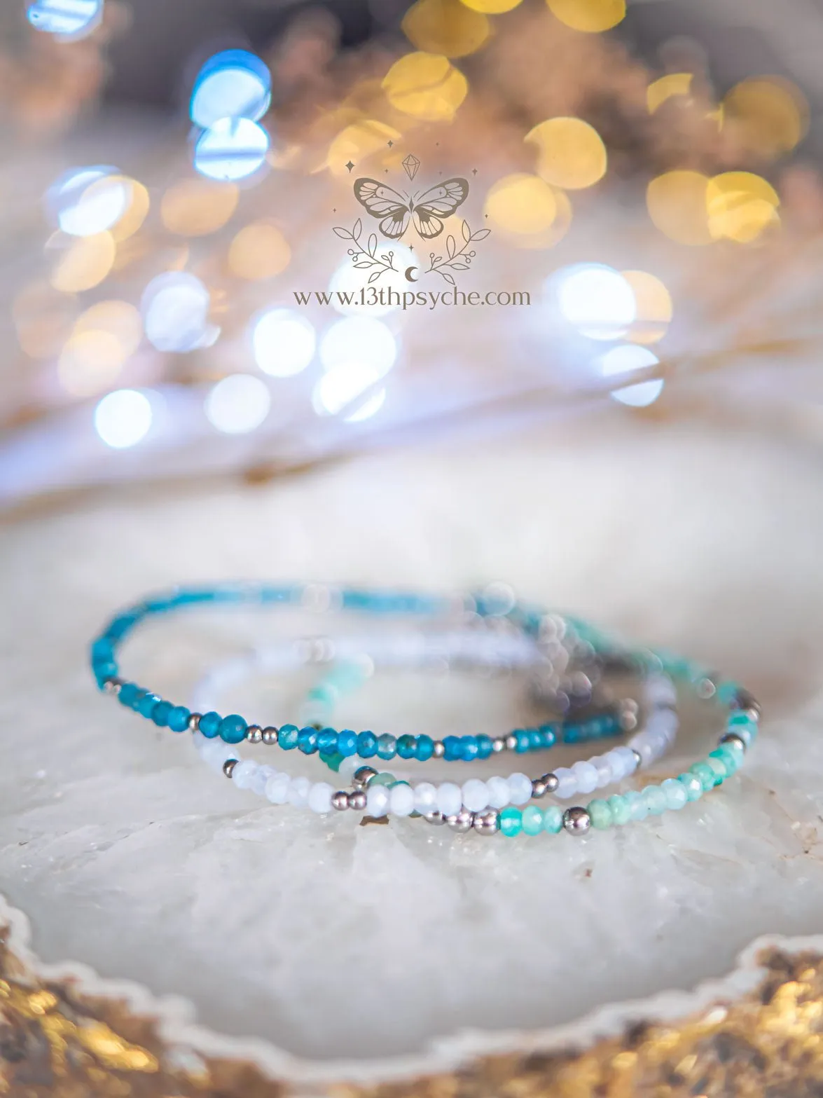 Dainty faceted Amazonite gemstone bracelet