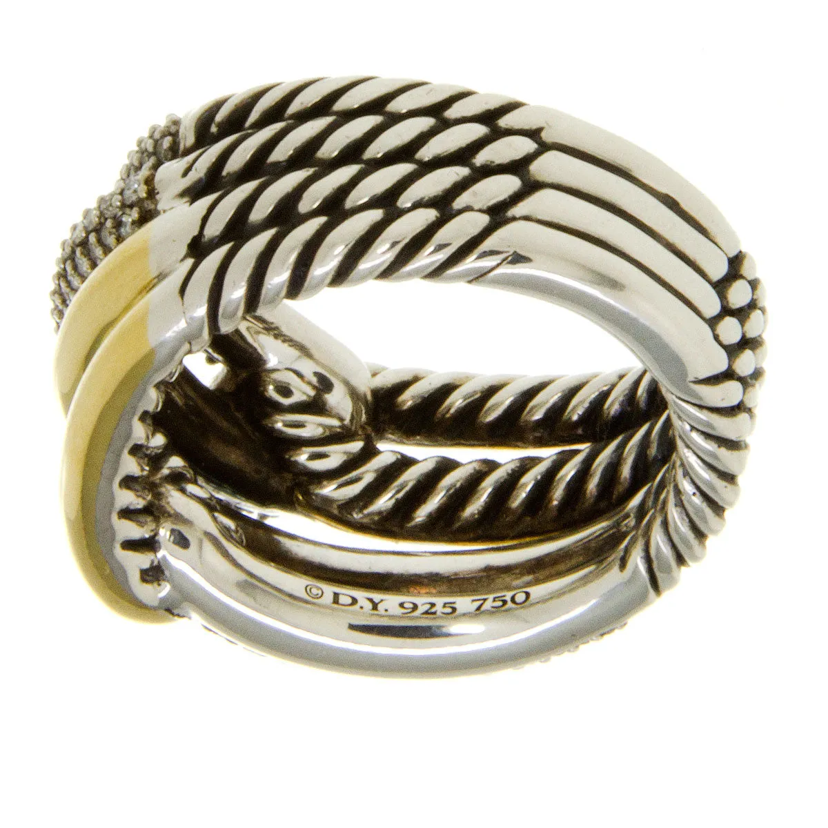 David Yurman Labyrinth Double Loop Ring with Diamonds