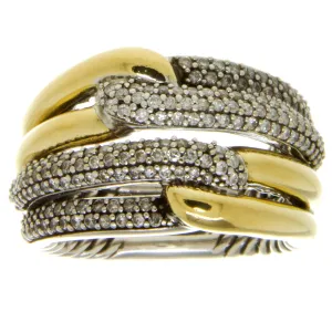 David Yurman Labyrinth Double Loop Ring with Diamonds