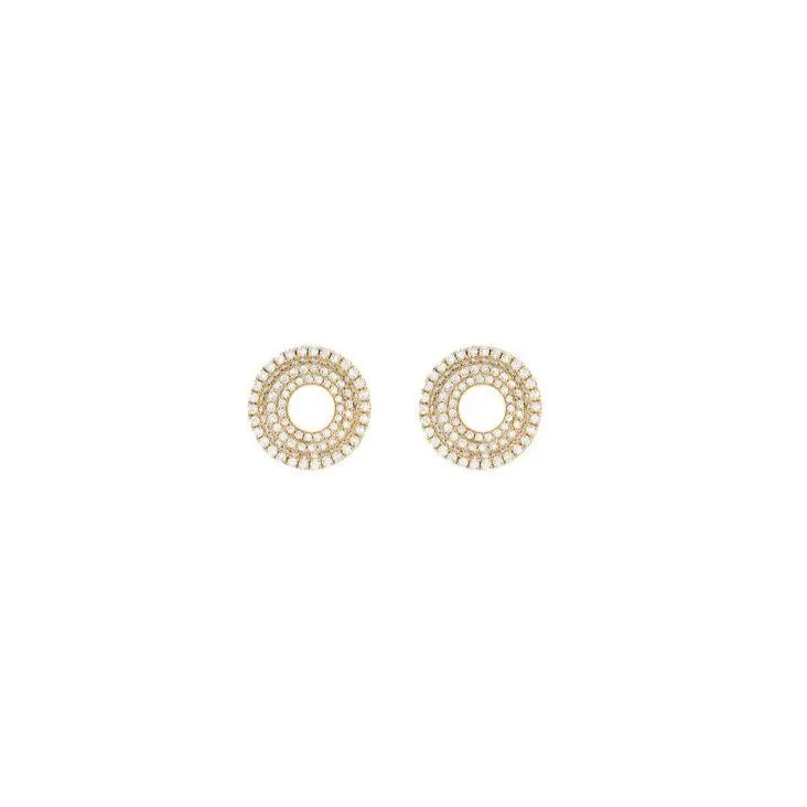 Drew Pave Diamond Concentric Circles Earrings