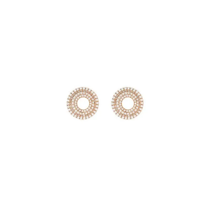 Drew Pave Diamond Concentric Circles Earrings