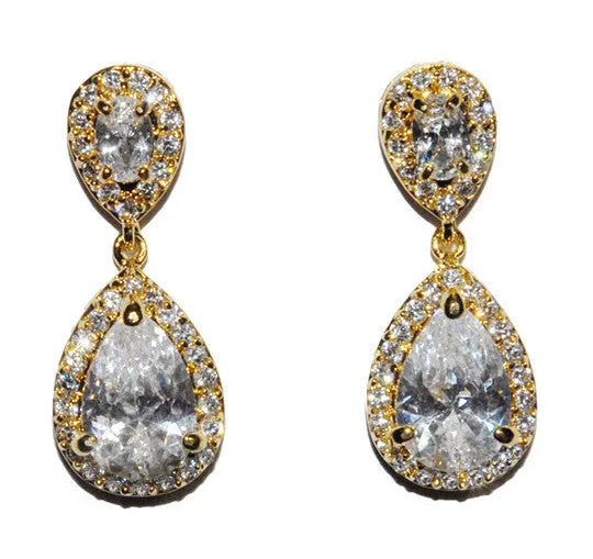 Elsa Gold Bridal Drop Earring