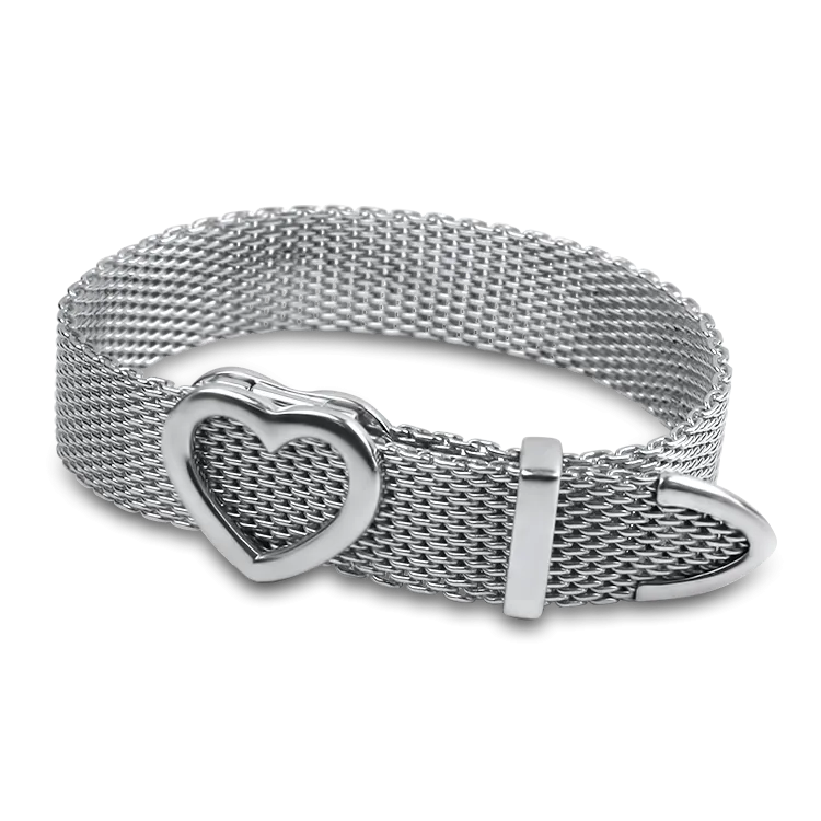 Estate Sterling Silver Tiffany & Co. Mesh Heart Buckle Bracelet