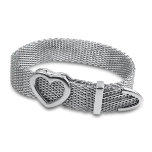 Estate Sterling Silver Tiffany & Co. Mesh Heart Buckle Bracelet