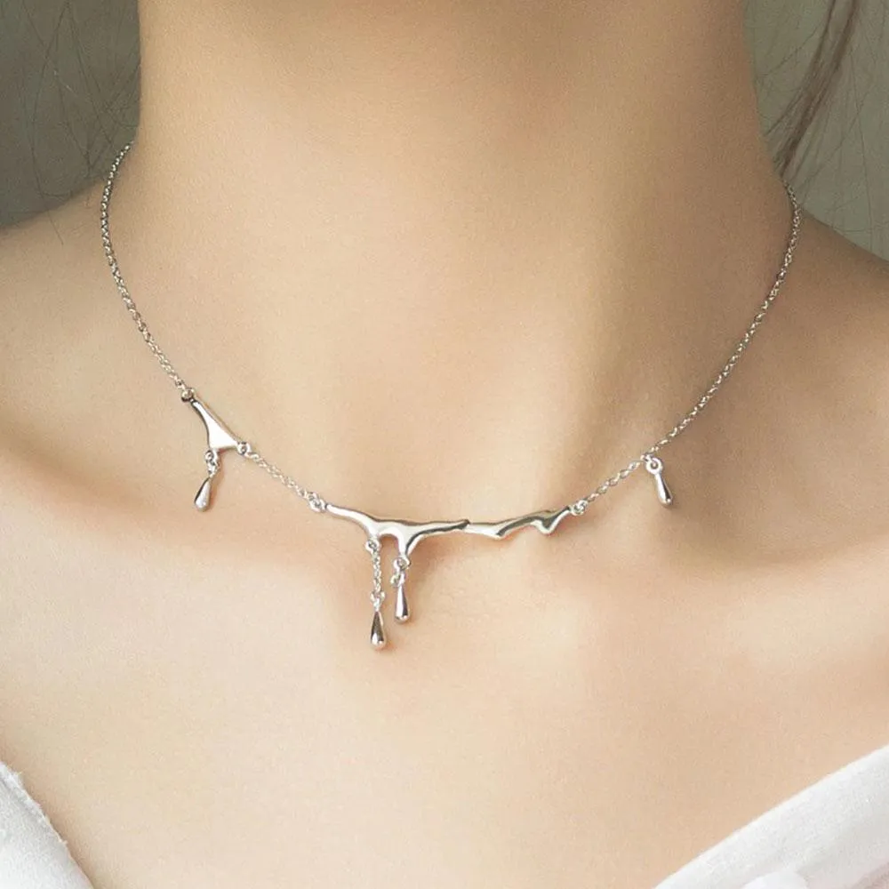 Falling Rain Choker Necklace for Women Simple Necklace Jewelry