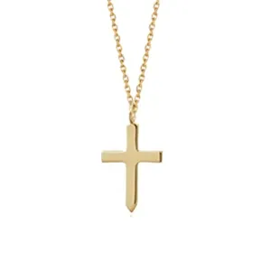 FANCIME Mignon Cross 14K Yellow Gold Necklace