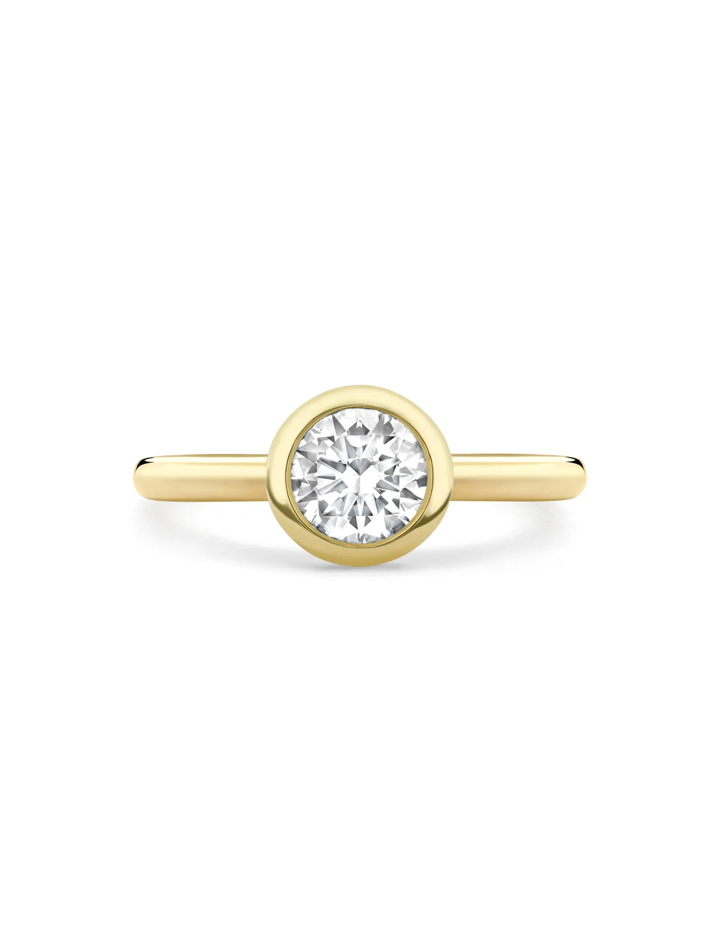 Florentine Round Diamond Yellow Gold Engagement Ring