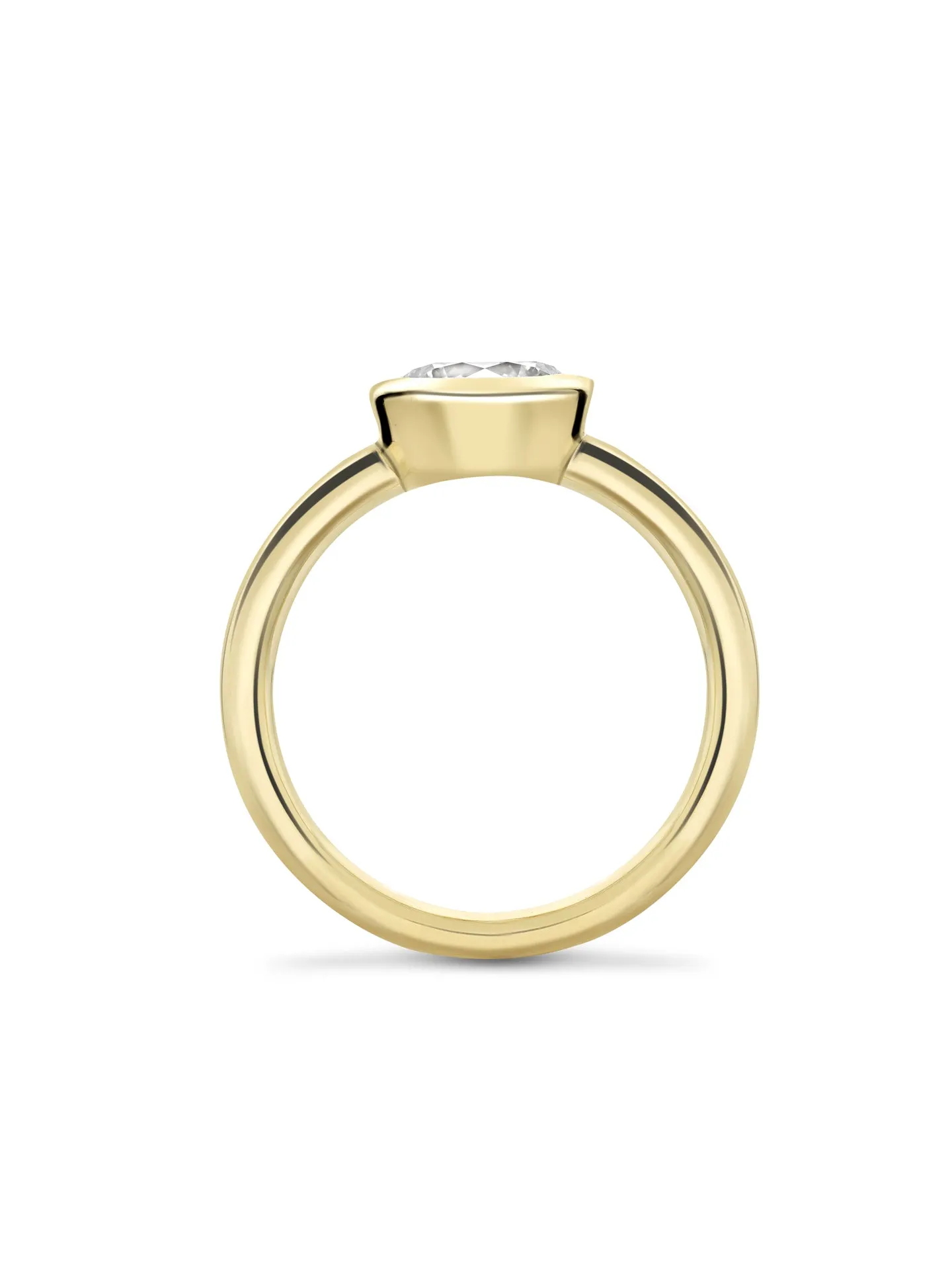 Florentine Round Diamond Yellow Gold Engagement Ring