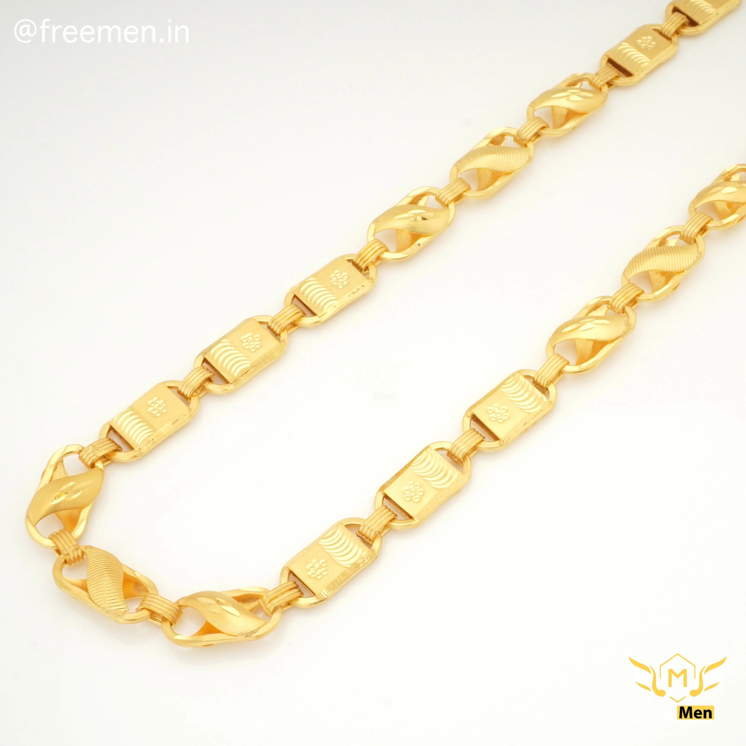 Freemen Elegant Nawabi Lotus Chain Gold Plated- FMGC14