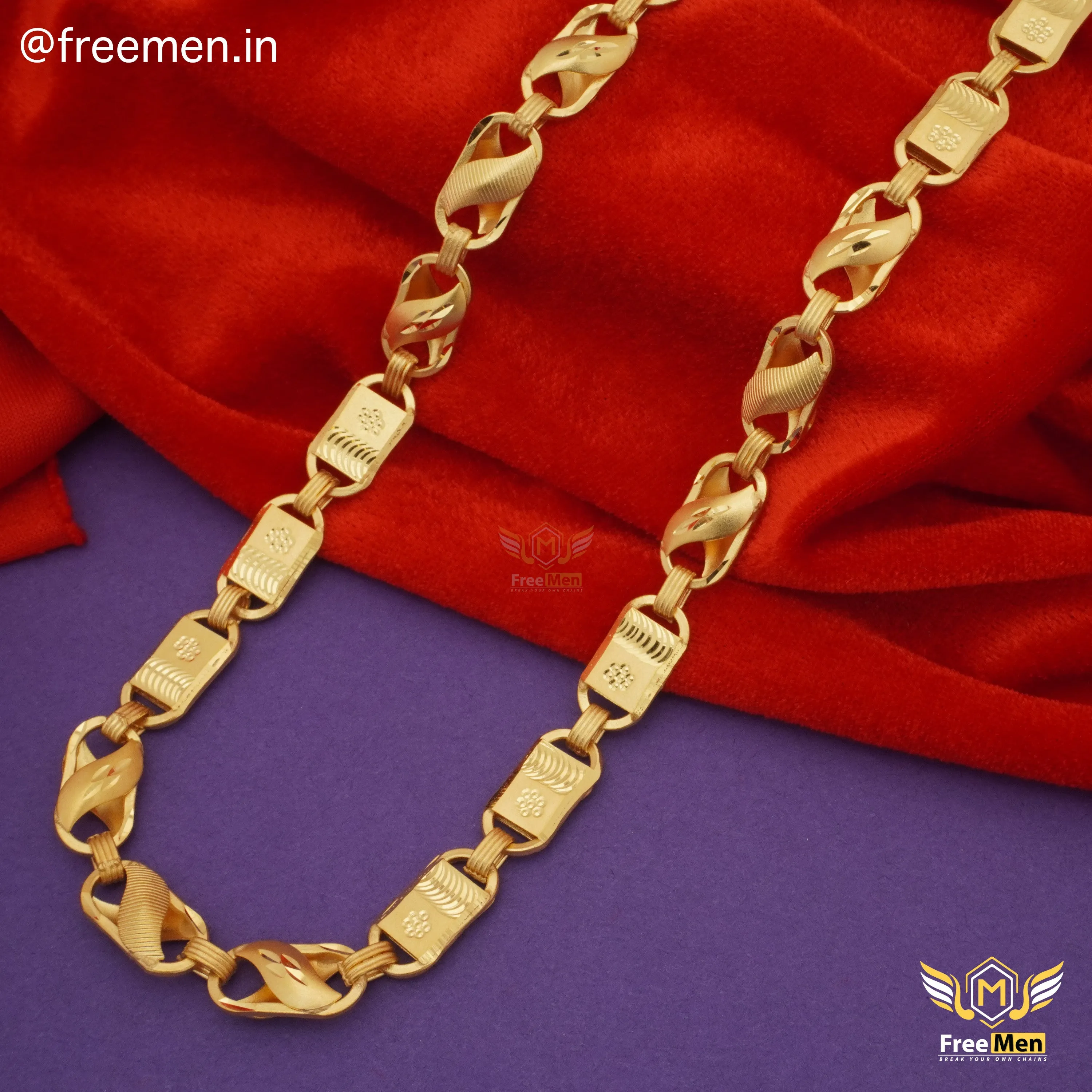 Freemen Elegant Nawabi Lotus Chain Gold Plated- FMGC14