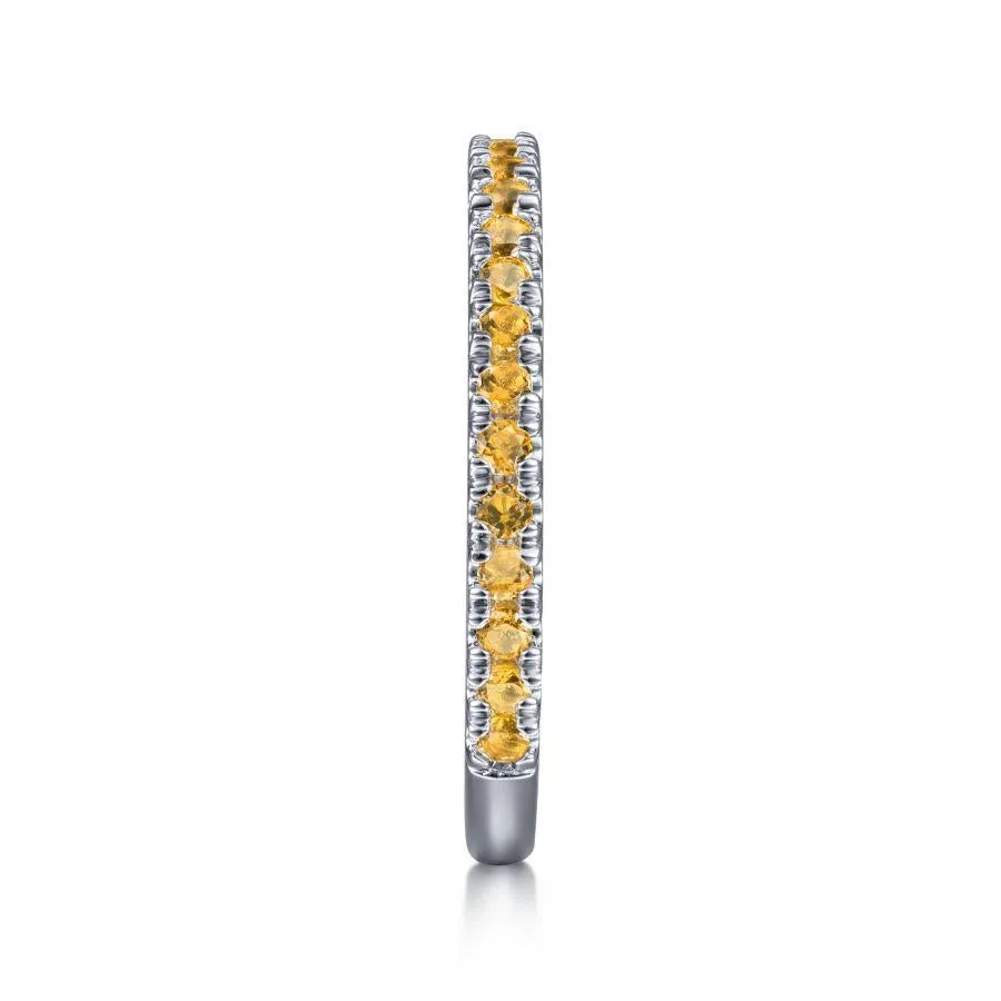 Gabriel & Co. 14K White Gold Citrine Stacklable Ring