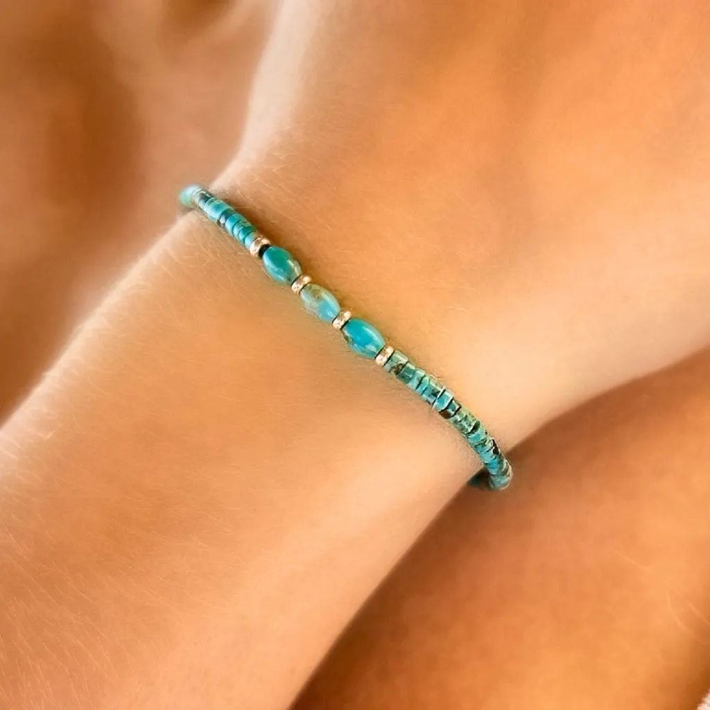 Genuine Turquoise & 14K Gold Bracelet