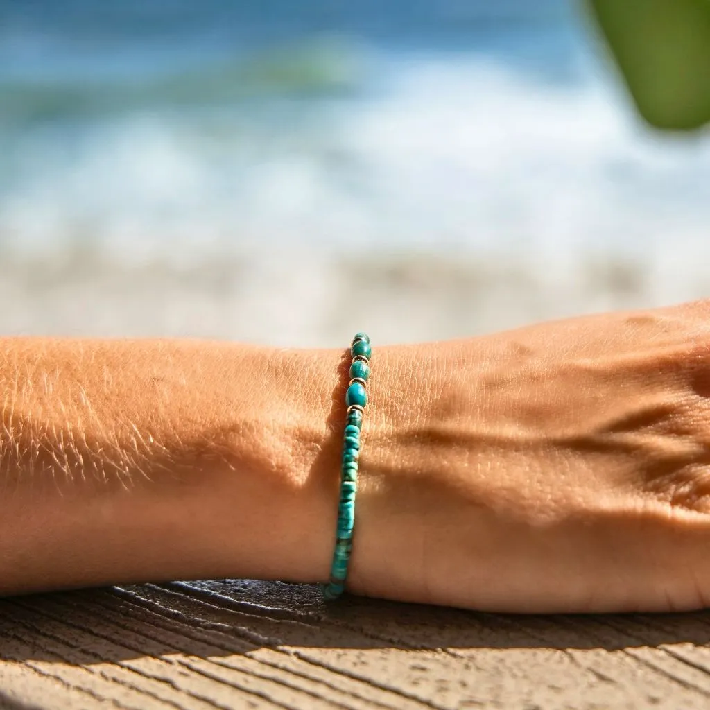 Genuine Turquoise & 14K Gold Bracelet