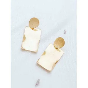 Geo Drop Earrings - Gold