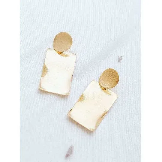 Geo Drop Earrings - Gold