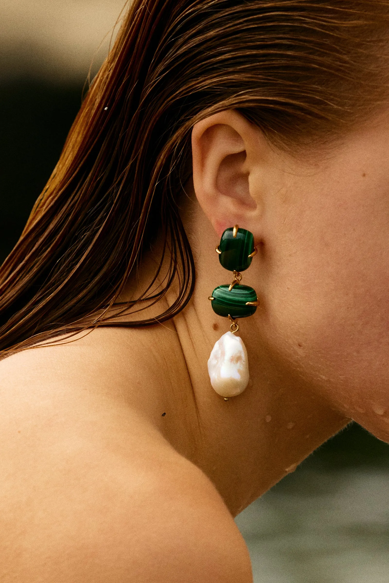 Gia Earrings Green