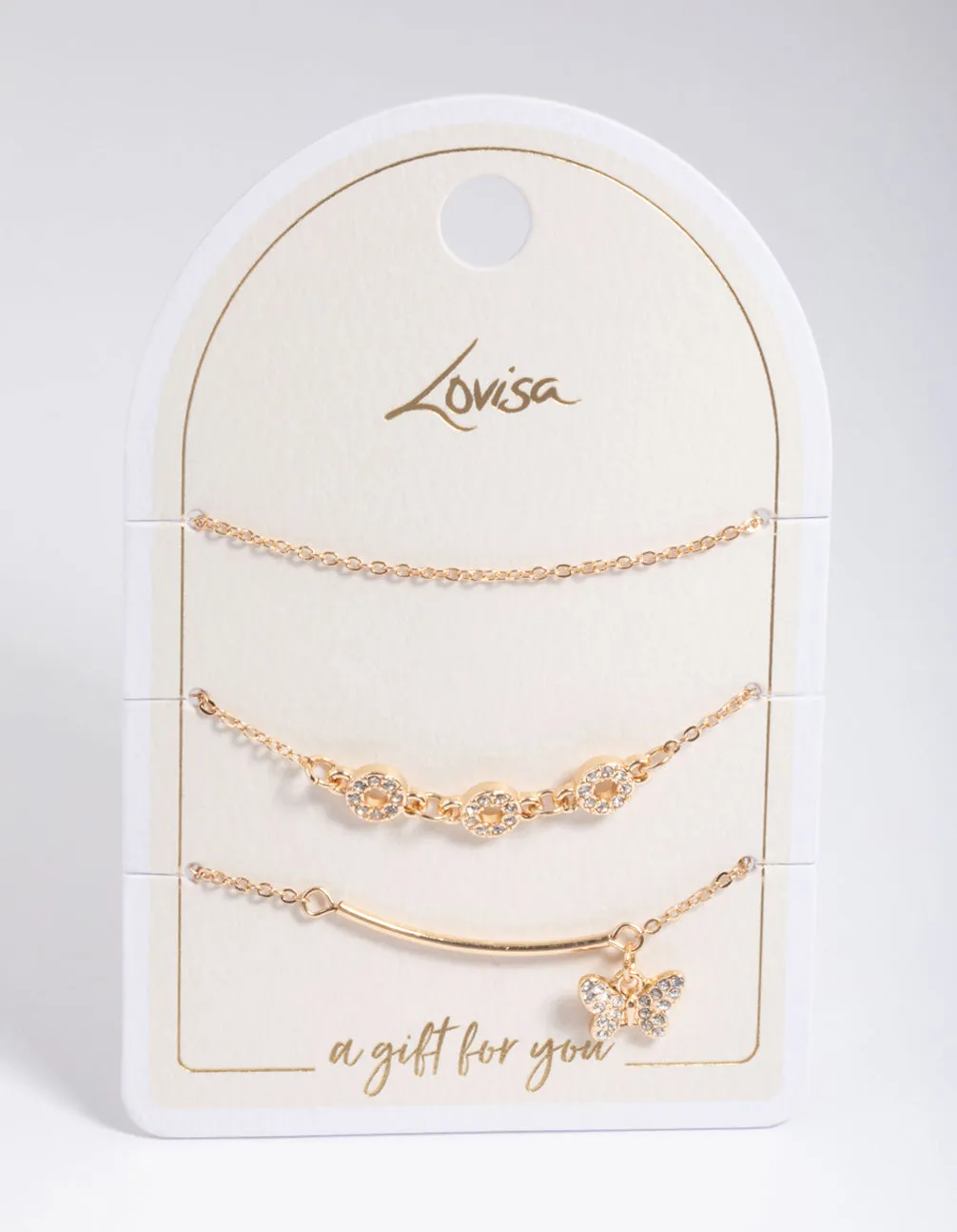 Gold Circle & Butterfly Bracelet Pack