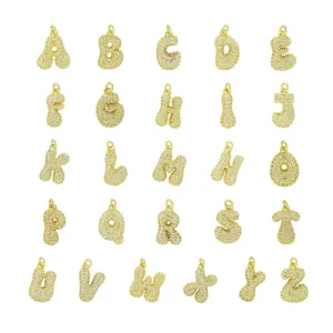 Gold CZ Bubble Initial charm