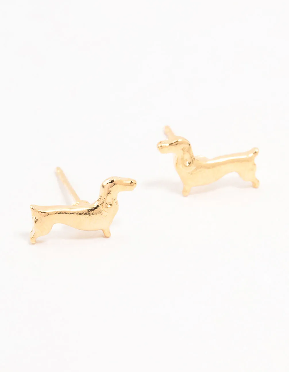 Gold Dachshund Stud Earrings