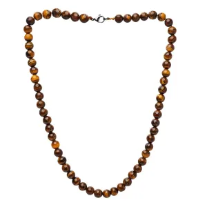 Handmade Men's Tiger's Eye Gemstone Beaded Necklace