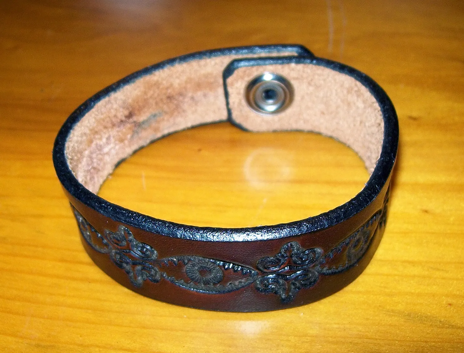 Handmade "Dark" Leather Wristbands | One Inch Wide