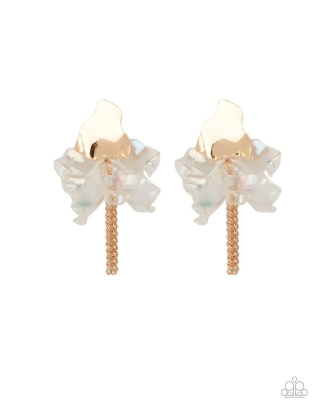 Harmonically Holographic - Gold Earrings - Paparazzi Accessories