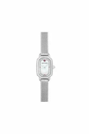 harry winston emerald collection 17.8mm x 24mm 18kt white gold ladies watch