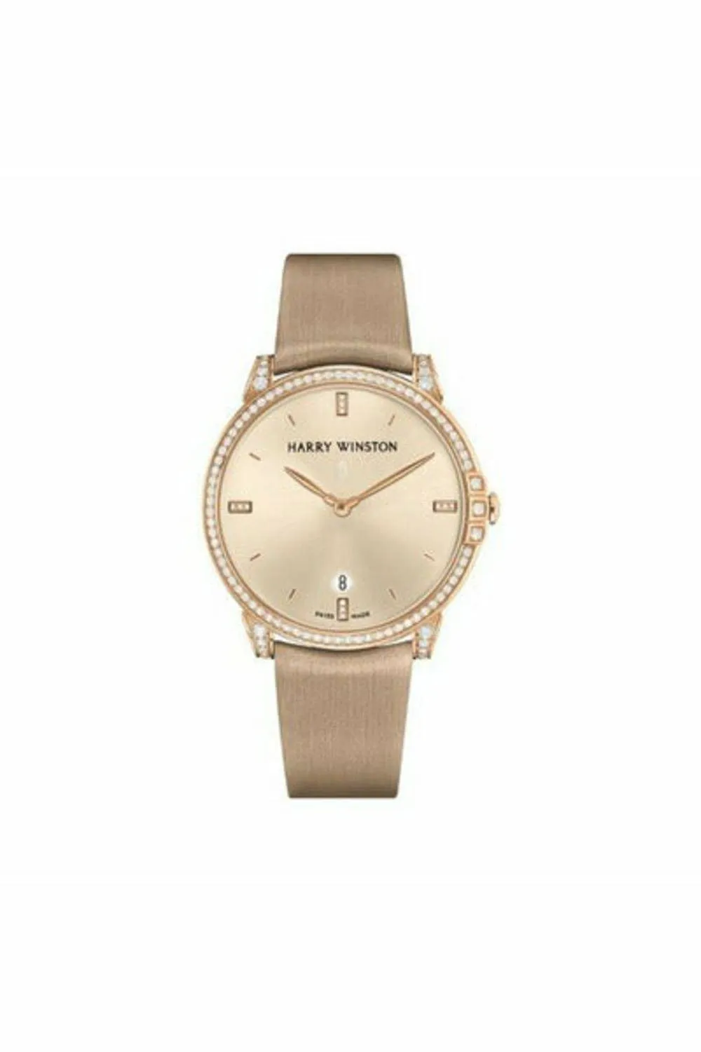 harry winston midnight 39mm 18kt rose gold ladies watch