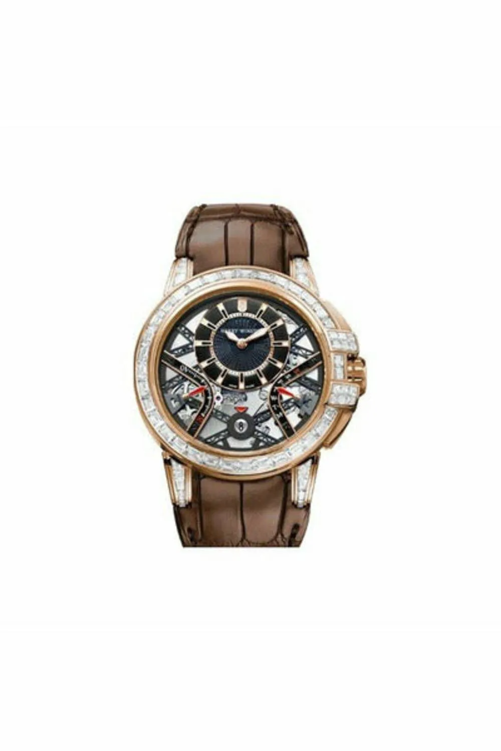 harry winston ocean biretrogade limited edition 18kt rose gold with diamonds 42mm men's watch