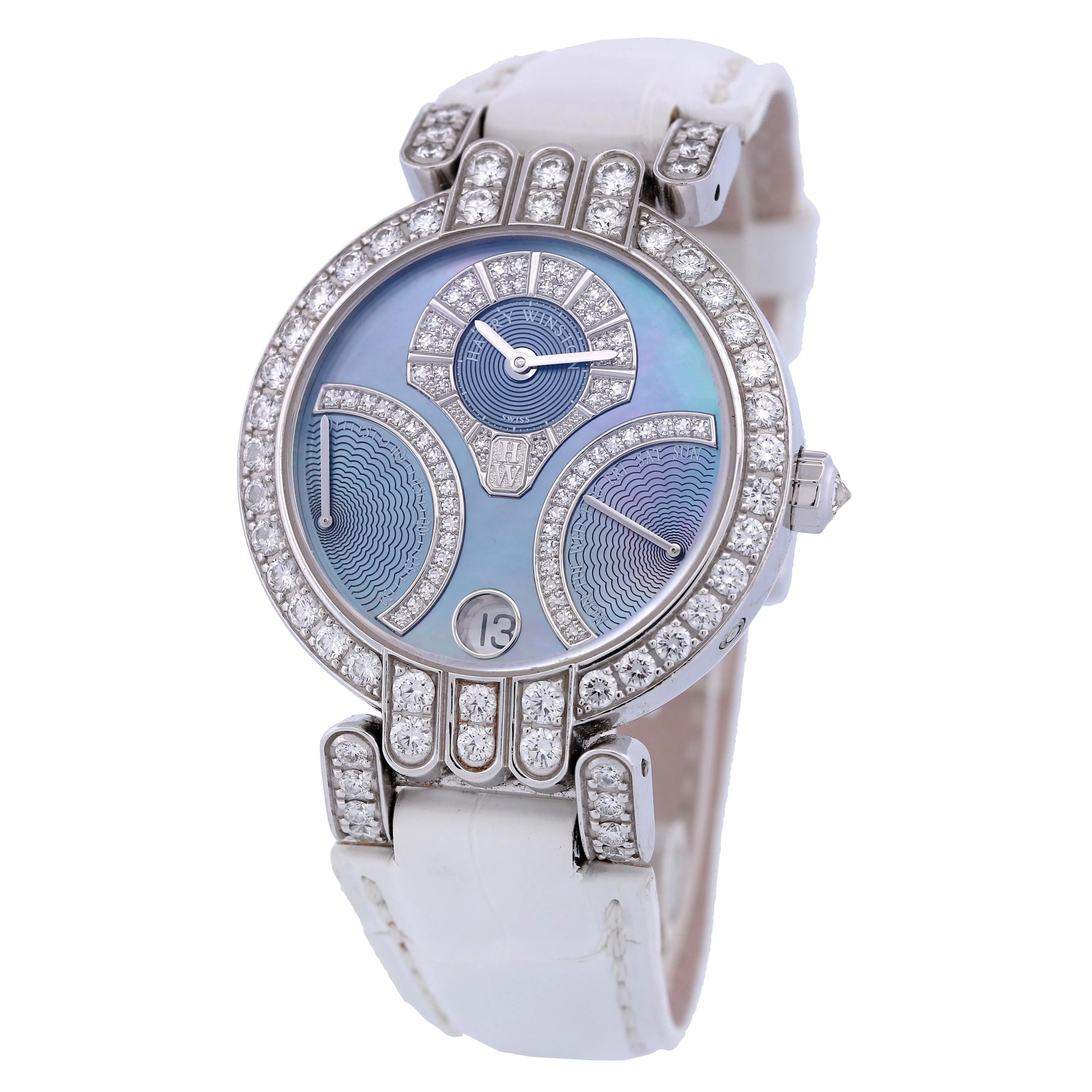 Harry Winston Premier Excenter Lady Biretro Watch 200UABI34W MSRP $46,600